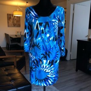 Vertigo Paris teal multi colored dress